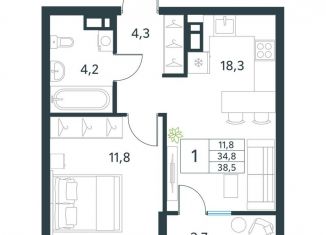 Продается 1-комнатная квартира, 38.5 м2, Забайкальский край