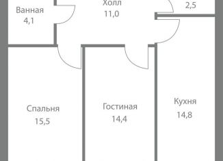 Двухкомнатная квартира на продажу, 62.3 м2, Москва, станция Немчиновка