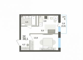 Продажа 2-ком. квартиры, 38.1 м2, Пермь