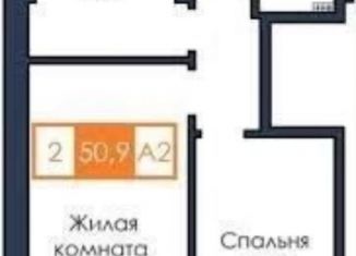 2-комнатная квартира на продажу, 50.9 м2, Красноярск, ЖК Нанжуль-Солнечный