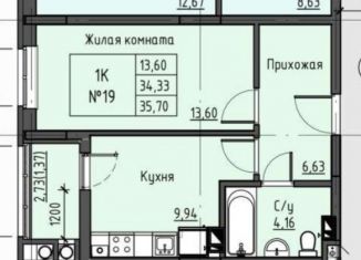 Продается 1-ком. квартира, 36 м2, Ростовская область