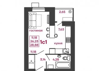 Продам 1-комнатную квартиру, 28.9 м2, Пенза