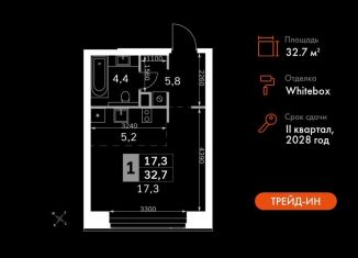 Продается однокомнатная квартира, 32.7 м2, Москва, 3-й Хорошёвский проезд, 3А, метро Беговая