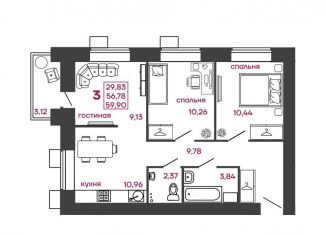 Продаю 3-комнатную квартиру, 59.9 м2, Пенза