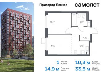 Продажа однокомнатной квартиры, 33.5 м2, Московская область, микрорайон Пригород Лесное, к5.1