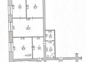 Продаю трехкомнатную квартиру, 82.3 м2, Камень-на-Оби, улица Гагарина, 12И