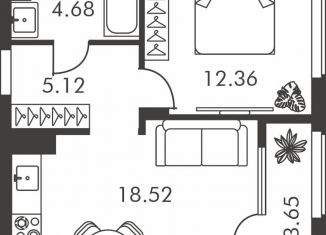 Продам 1-комнатную квартиру, 44.3 м2, Тула, Зареченский территориальный округ, улица Карпова, 103А