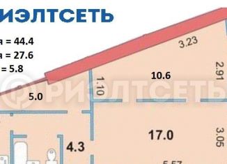 Продам 2-ком. квартиру, 44.4 м2, Мурманская область, улица Капитана Копытова