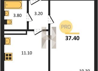 Продается 1-ком. квартира, 37.4 м2, село Ямное, улица Генерала Черткова, 2