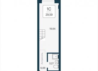 Квартира на продажу студия, 29.6 м2, Новосибирск, улица Станиславского, 25
