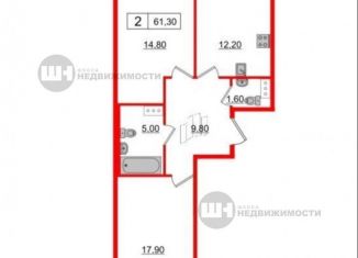 Продам 2-ком. квартиру, 61.3 м2, Санкт-Петербург, Выборгский район