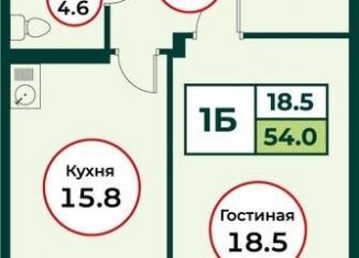 Продается однокомнатная квартира, 54 м2, посёлок Солонцы, жилой комплекс Эко, 3