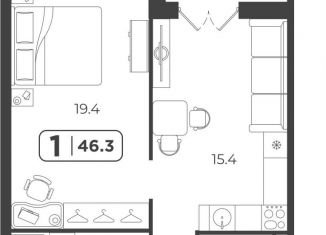 Продается 1-ком. квартира, 46.4 м2, Тюмень, Холодильная улица