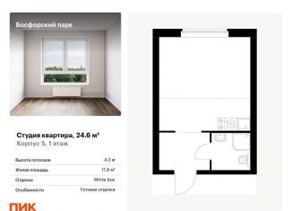 Продажа квартиры студии, 24.6 м2, Владивосток, Первомайский район