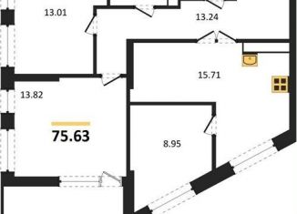 Продам 3-комнатную квартиру, 75.6 м2, Воронеж, набережная Чуева, 7