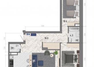 3-ком. квартира на продажу, 97.8 м2, Воронеж, улица Фёдора Тютчева, 93/4, ЖК Микрорайон Боровое