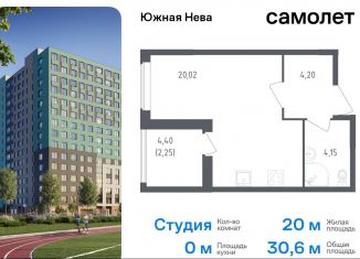 Квартира на продажу студия, 30.6 м2, Ленинградская область, улица Первых, 8к1