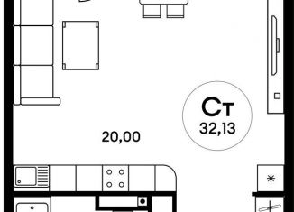 Продажа квартиры студии, 32.1 м2, Ростов-на-Дону