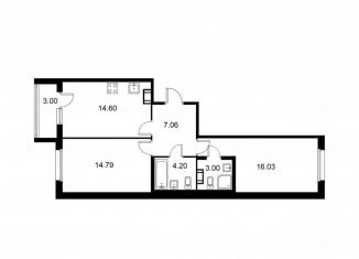 Продажа 2-комнатной квартиры, 61.2 м2, Санкт-Петербург