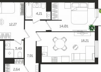 Продажа 2-комнатной квартиры, 64.7 м2, Тульская область