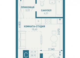 Продажа квартиры студии, 37.2 м2, Краснодарский край