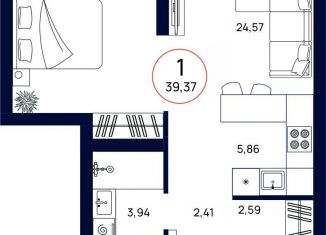 Продаю однокомнатную квартиру, 39.4 м2, Тюмень