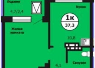 Продам однокомнатную квартиру, 37.3 м2, Красноярск, Свердловская улица, 6И