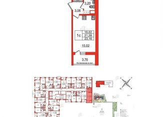 Продается квартира студия, 21.3 м2, Санкт-Петербург, метро Новочеркасская