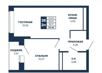 Продаю 2-ком. квартиру, 38.2 м2, Екатеринбург, метро Ботаническая, улица Щербакова, 152/2