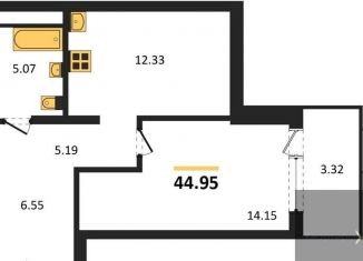 1-ком. квартира на продажу, 45 м2, Воронеж, Железнодорожный район, набережная Чуева, 7