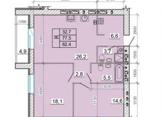 Продается 2-ком. квартира, 82.4 м2, Ивановская область