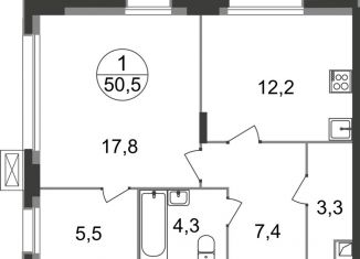 Продаю 1-ком. квартиру, 50.5 м2, рабочий посёлок Заречье