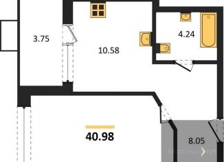 Однокомнатная квартира на продажу, 41 м2, Воронеж, Железнодорожный район, набережная Чуева, 7