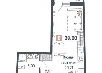 Продажа квартиры студии, 28 м2, Мурино