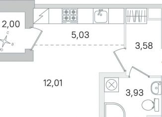 Квартира на продажу студия, 25.6 м2, Пушкин