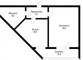 Однокомнатная квартира на продажу, 37 м2, Краснодар, Топольковый переулок, 13, Прикубанский округ