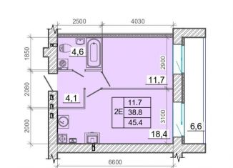 Продается 1-комнатная квартира, 45.4 м2, Ивановская область