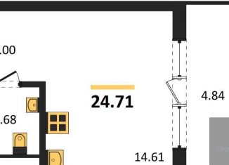 Продам квартиру студию, 24.7 м2, Воронеж, Железнодорожный район, набережная Чуева, 7