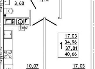 Продается однокомнатная квартира, 40.7 м2, Смоленская область