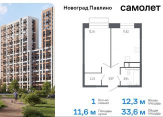 1-ком. квартира на продажу, 33.6 м2, Балашиха, жилой квартал Новоград Павлино, к6