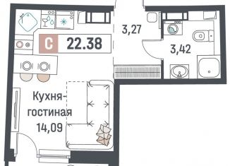 Продам квартиру студию, 22.4 м2, Мурино