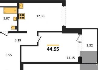 1-ком. квартира на продажу, 45 м2, Воронеж, Железнодорожный район, набережная Чуева, 7