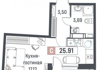 Продажа квартиры студии, 25.9 м2, Мурино