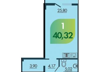 Продаю 1-ком. квартиру, 40.3 м2, Красноярский край