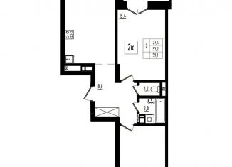 Продается 2-ком. квартира, 59.1 м2, Ярославль