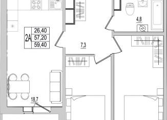 Продам 2-ком. квартиру, 59.4 м2, Псковская область