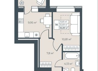 Продается 1-комнатная квартира, 36.9 м2, Выкса