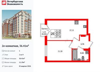 Продаю однокомнатную квартиру, 36.4 м2, Калининград