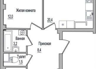 Продается 2-комнатная квартира, 58.7 м2, Псковская область, улица Героя России Досягаева, 4