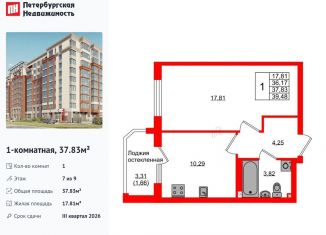 Продается 1-ком. квартира, 37.8 м2, Калининградская область